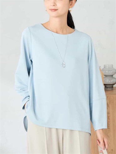 後擺波浪剪裁上衣(天藍色(50)/38)