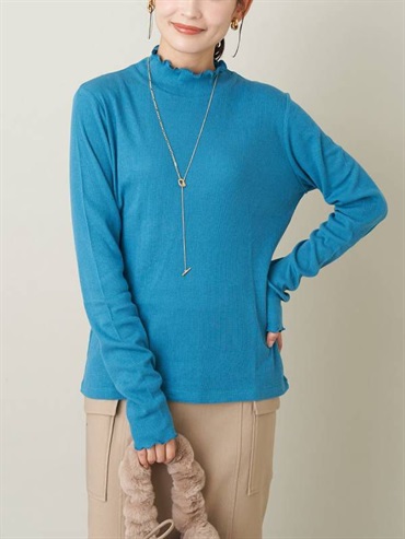 薄紗高領上衣(天藍色(50)/36)