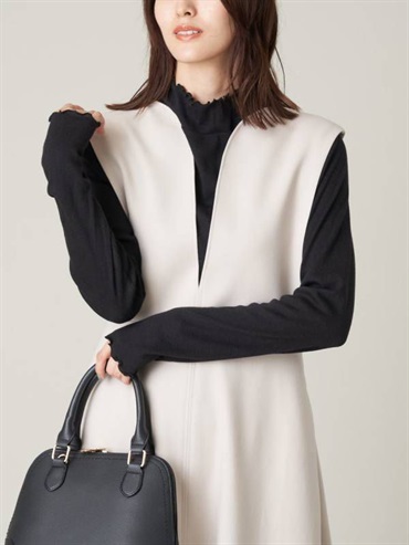 薄紗高領上衣(黑色(94)/36)