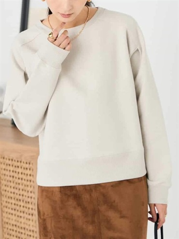 亮片內刷毛打褶袖衛衣(深咖啡色(89)/36)