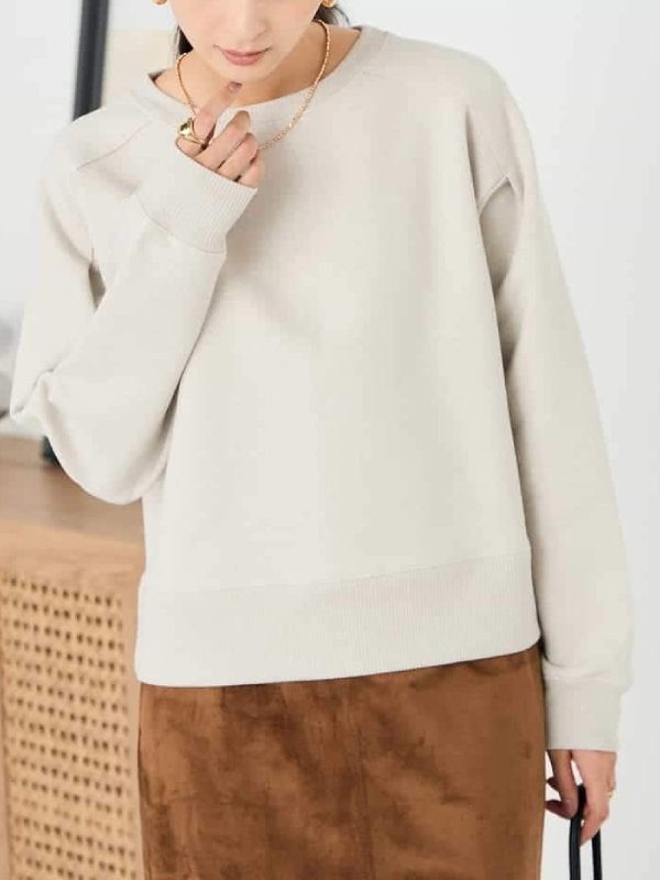 亮片內刷毛打褶袖衛衣(深咖啡色(89)/38)