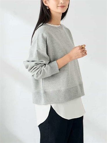 亮片內刷毛打褶袖衛衣(灰色(92)/36)