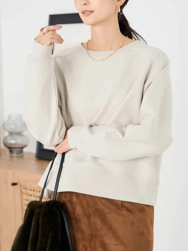 亮片內刷毛打褶袖衛衣