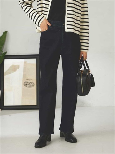 彈性直筒牛仔褲(海軍藍(57)/36)