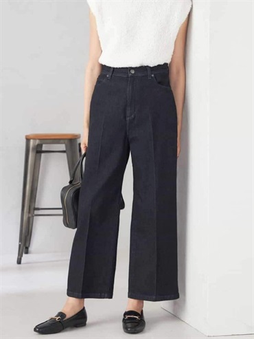 彈性寬版牛仔褲(海軍藍(57)/36)