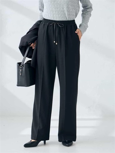 內刷毛美型輕鬆寬褲(黑色(94)/36)