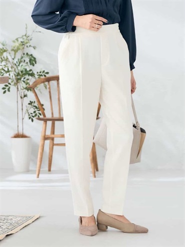 裏起毛美腿舒適錐形褲(白色(90)/36)