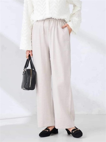 緞面寬褲(深咖啡色(89)/38)