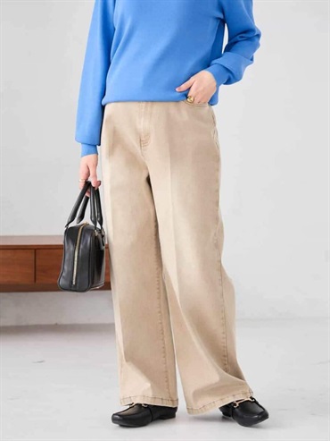 寬版牛仔褲(米色(82)/36)