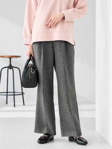 仿粗花呢直筒褲(深灰色(93)/36)