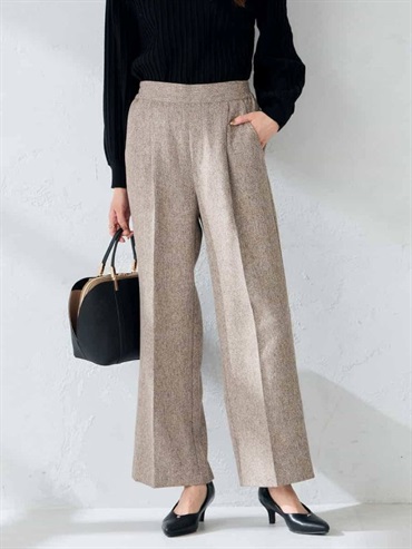 仿粗花呢直筒褲