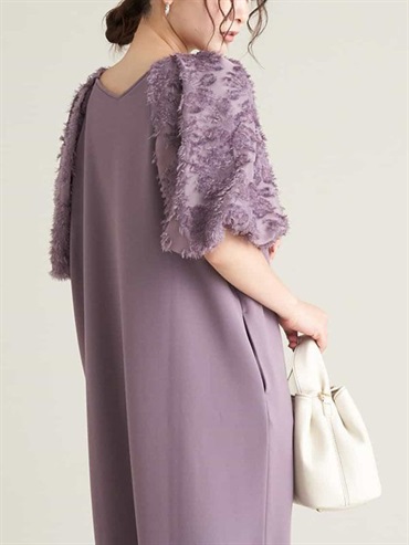 造型寬袖設計長版連身裙