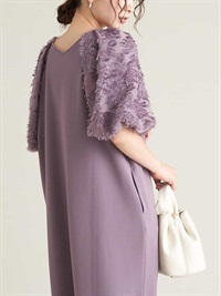 造型寬袖設計長版連身裙