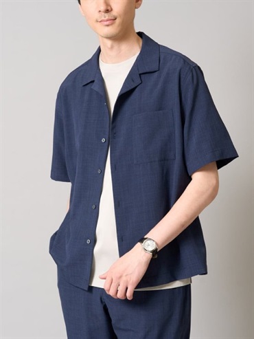 開領襯衫【吸水速乾/防曬】(藍色(55)/46)