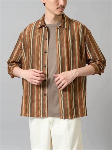 蕾絲寬版襯衫(桔色(15)/46)