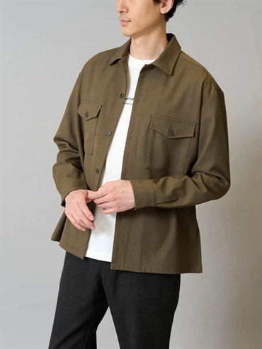 雙口袋襯衫(咖啡色(86)/46)