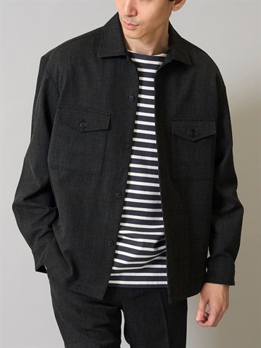 雙口袋襯衫(深灰色(93)/46)