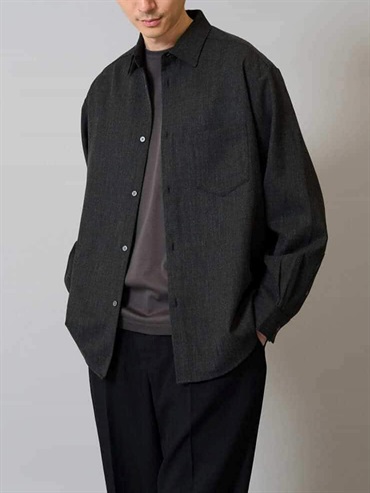寬版剪裁襯衫(深灰色(93)/46)