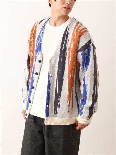 繪畫圖案寬鬆剪裁開襟外套