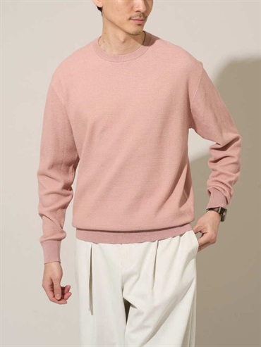 網眼圓領針織衫(粉紅色(03)/46)