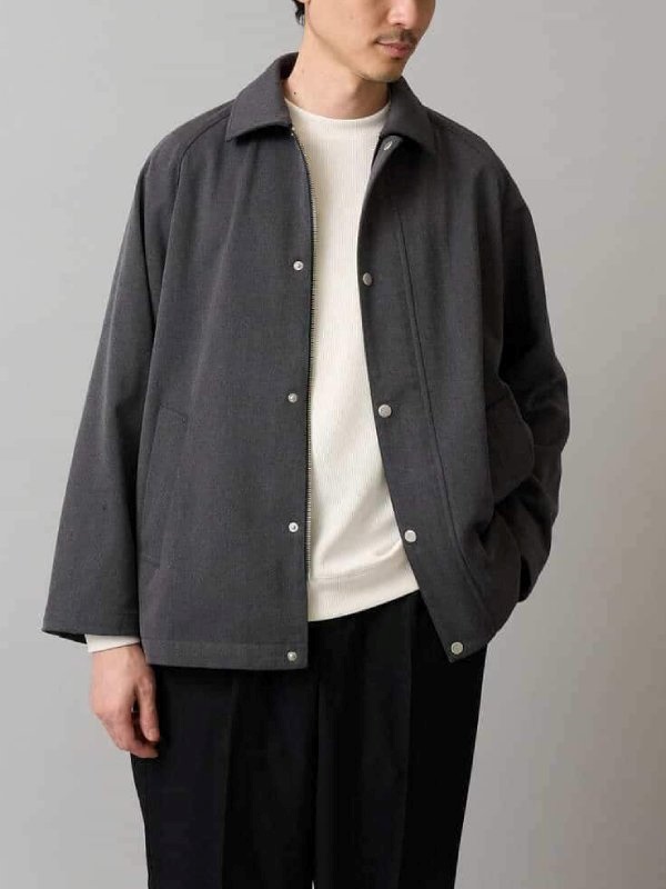 落肩袖短版外套(深灰色(93)/48)