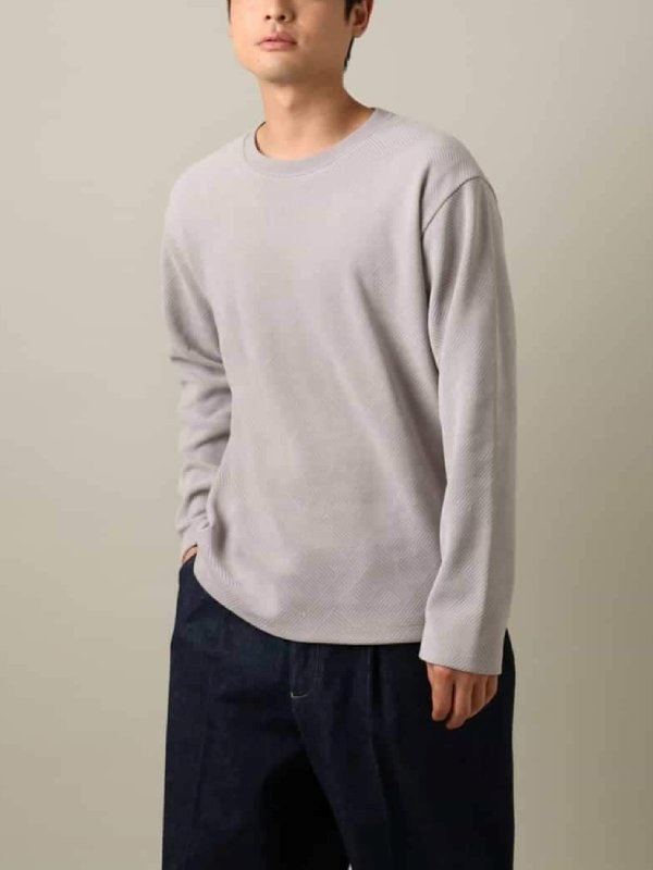 提花材質圓領上衣