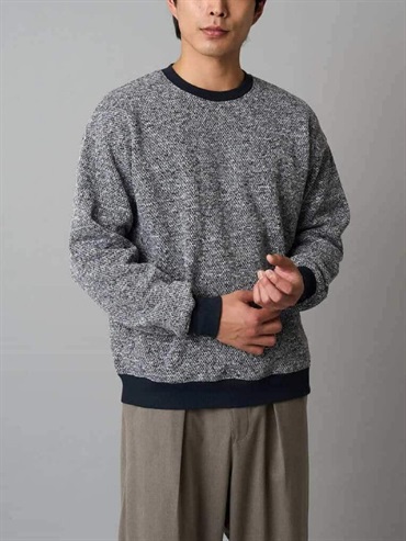 毛呢抓絨寬版套頭衫(灰色(92)/46)