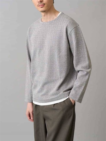 變形人字紋假層次感上衣(灰色(92)/46)