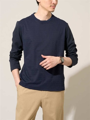 橢圓提花T恤(海軍藍(57)/46)