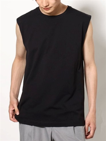 無袖棉質上衣(黑色(94)/46)