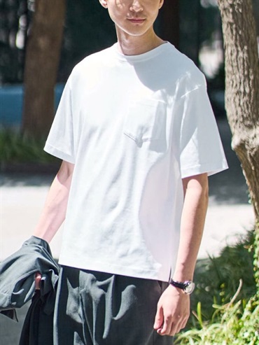 絲光平滑寬版剪裁上衣(白色(90)/46)