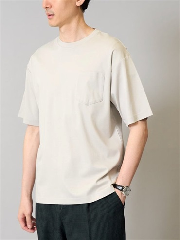 絲光平滑寬版剪裁上衣(淺灰色(91)/46)