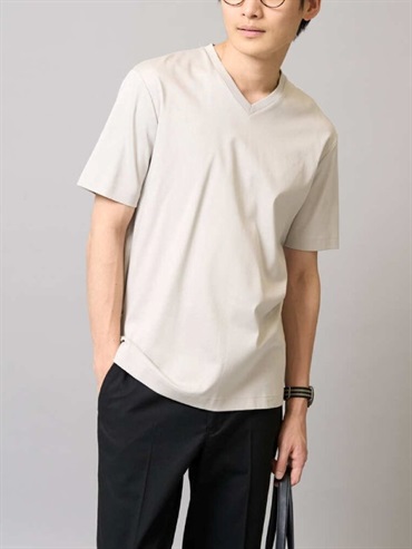 絲光平滑V領上衣