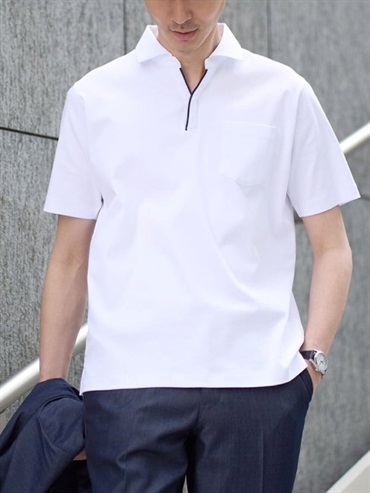 絲光滑順布 Polo 衫(白色(90)/46)