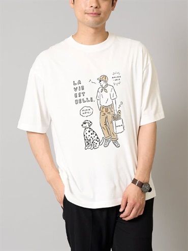插畫家聯名寬版剪裁上衣(白色(90)/46)