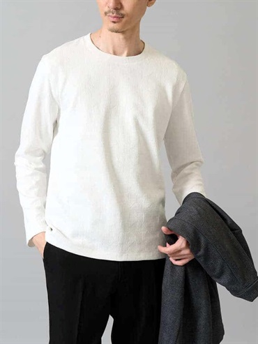 幾何提花圓領T恤(白色(90)/46)