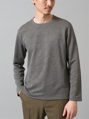 幾何提花圓領T恤(深灰色(93)/46)