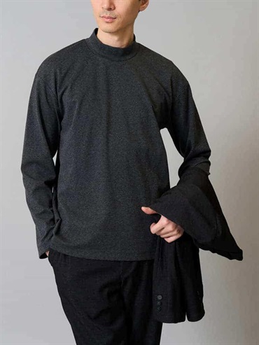 彈性布高領上衣(灰色(92)/46)