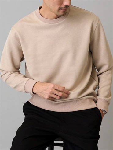 斜紋壓紋仿麂皮套頭上衣(米色(82)/46)