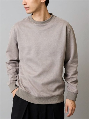 斜紋壓紋仿麂皮套頭上衣(淺灰色(91)/46)