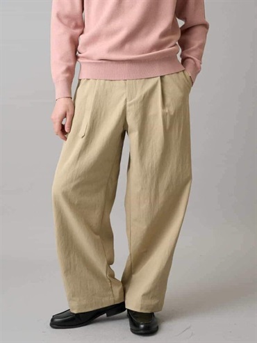 附腰帶寬錐形休閒長褲