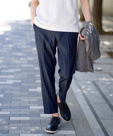 斜紋牛仔感修身九分褲(海軍藍(57)/46)