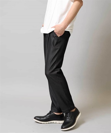 斜紋牛仔感修身九分褲(深灰色(93)/46)