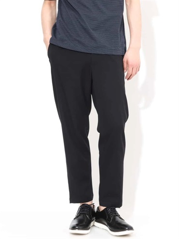 牛仔風彈性半寬鬆九分褲(黑色(94)/46)