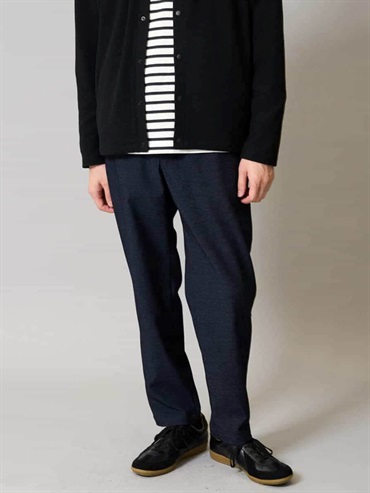 牛仔布感彈性半寬鬆長褲(海軍藍(57)/46)