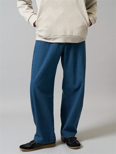 牛仔桶型寬鬆休閒褲(海軍藍(57)/46)