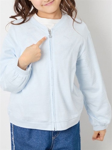 條紋提花開襟外套(天藍色(50)/14)