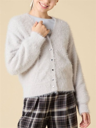 羽絨感針織開襟衫