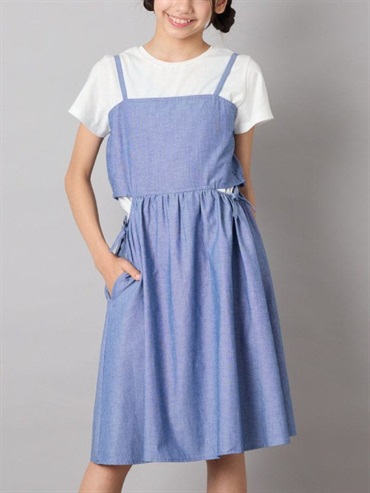 拼接開衩洋裝(藍色(55)/14)