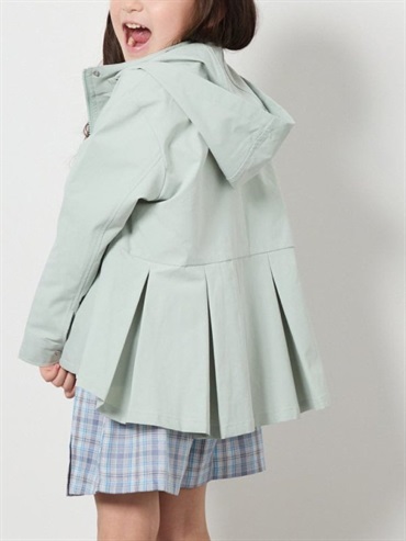 可水洗後打褶外套(淺綠色(30)/14)